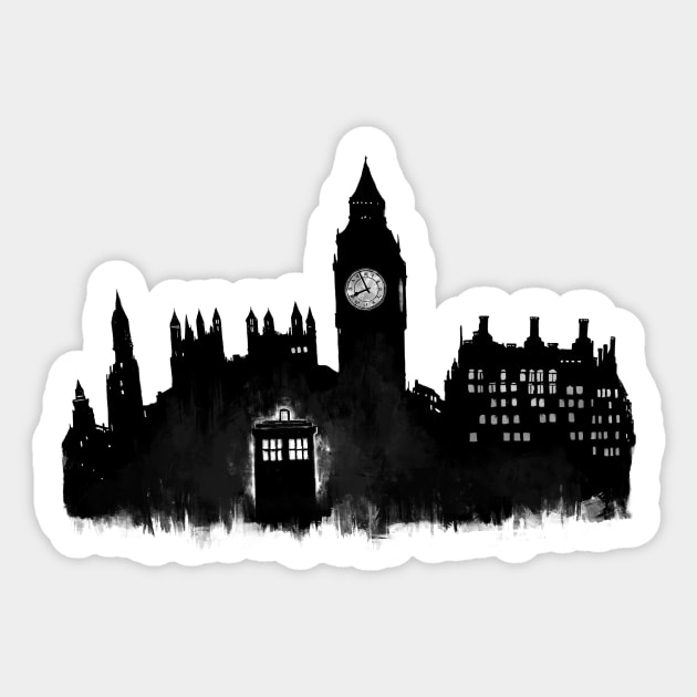 Police Box in London Sticker by CrumblinCookie